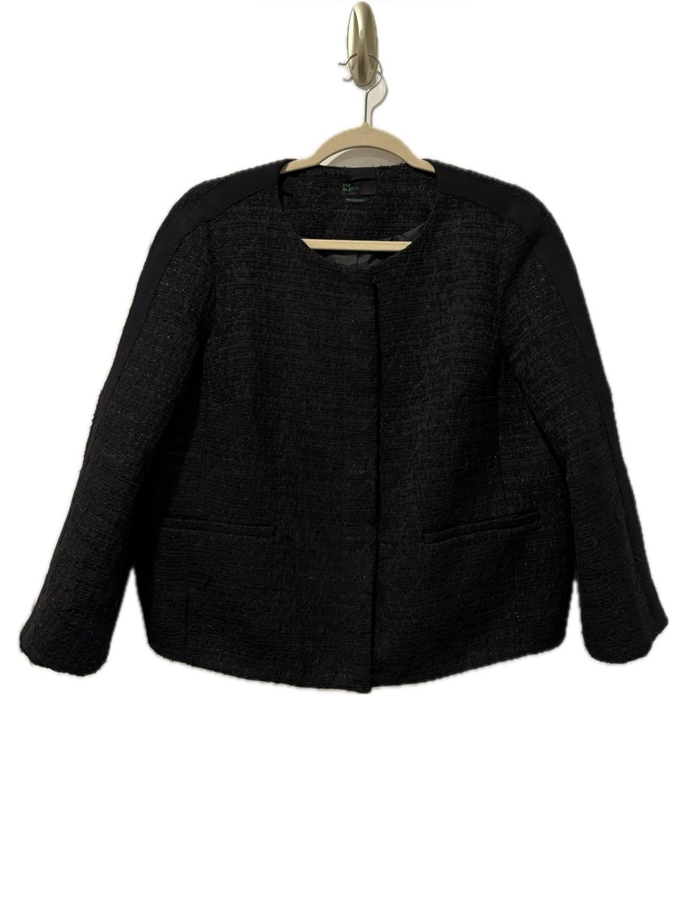 Benetton Tweed Metallic Detail Jacket in Black